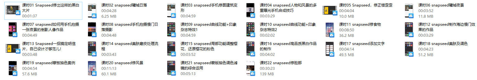 Snapseed修图视频教程(共22课)