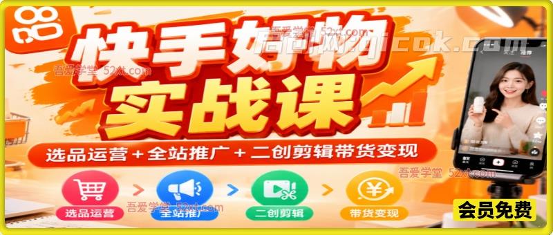 快手好物实战课|选品运营 + 全站推广 + 二创剪辑带货变现 快手好物实战课|选品运营 + 全站推广 + 二创剪辑带货变现