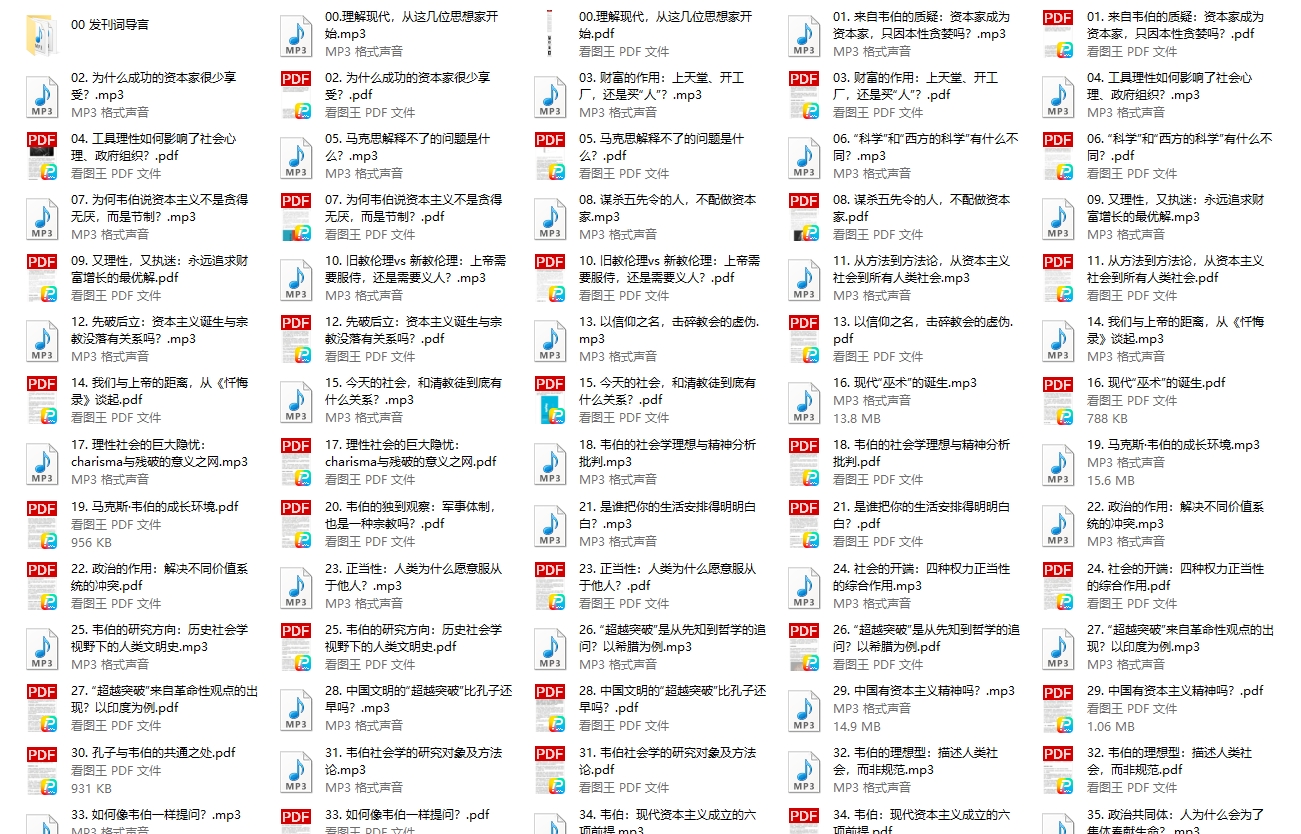 【完】杨照 认识现代社会的真相:韦伯60讲