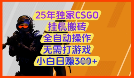 25年独家CSGO挂G搬砖，全自动操作，无需打游戏，小白日入3张+