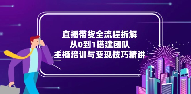 （15004期）直播带货全流程拆解：从0到1搭建团队，主播培训与变现技巧精讲
