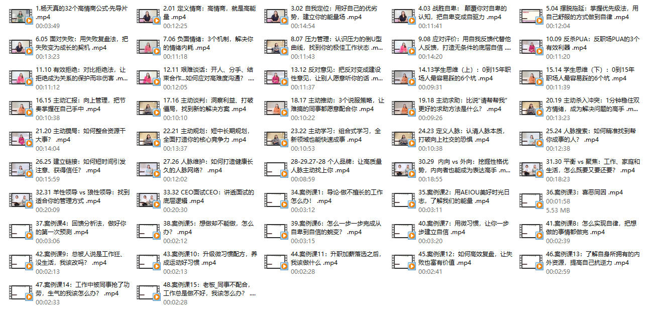 杨天真 关系法则32讲 视频（48节）