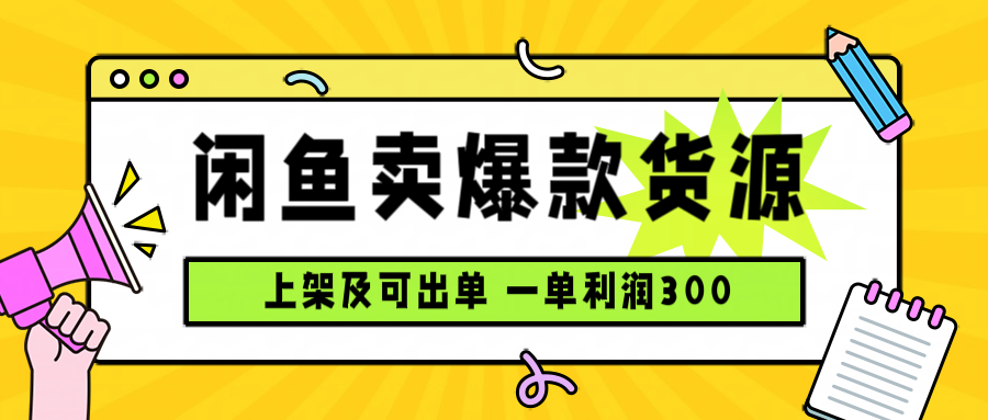 （15977期）闲鱼卖爆款货源，每天利润1000，上架即出单