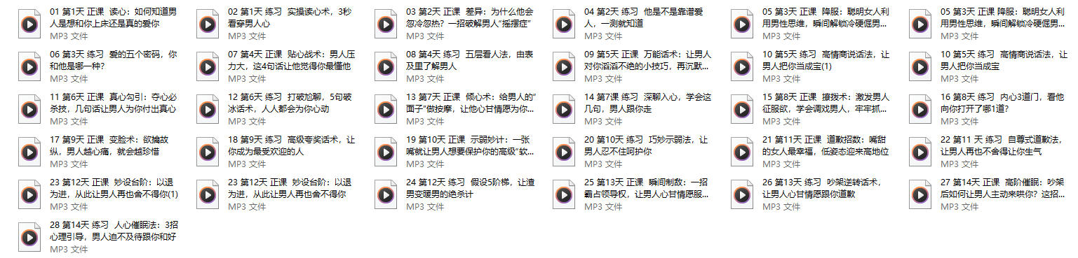 14天深度情感沟通课（音频）