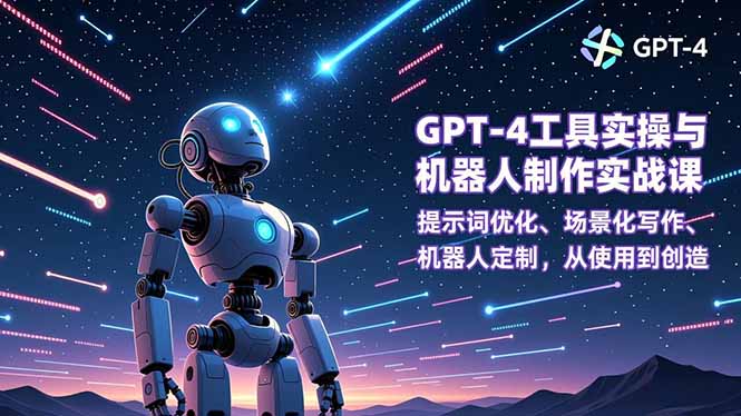 GPT-4工具实操与机器人制作实战课：提示词优化、场景化写作、机器人定制，从使用到创造