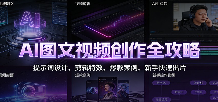 图片[1]-AI图文视频创作全攻略：提示词设计，剪辑特效，爆款案例，新手快速出片-白蛇网赚