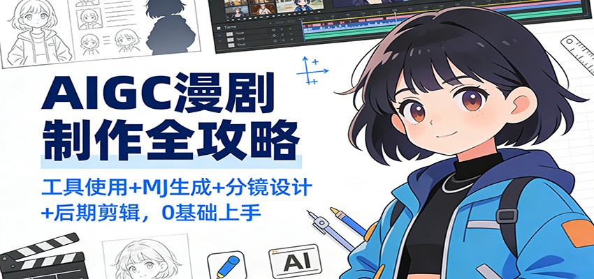 AIGC漫剧制作全攻略：工具使用+MJ生成+分镜设计+后期剪辑，0基础上手