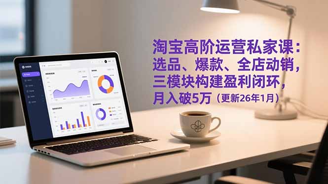 （17080期）淘宝高阶运营私家课：选品、爆款、全店动销，三模块构建盈利闭环，月入破5万（更新26年1月）