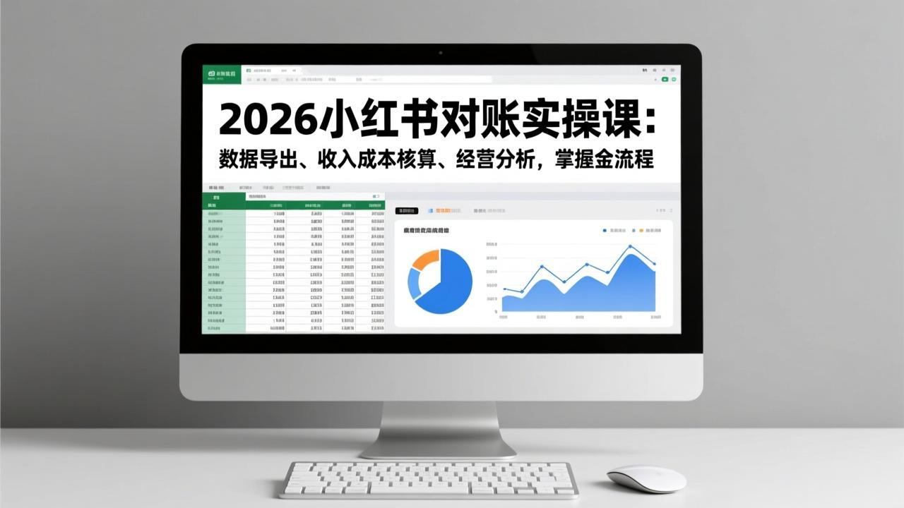 （17071期）2026小红书对账实操课：数据导出、收入成本核算、经营分析，掌握全流程