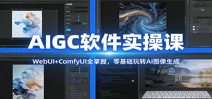 图片[1]-AIGC软件实操课：WebUI+ComfyUI全掌握，零基础玩转AI图像生成-白蛇网赚
