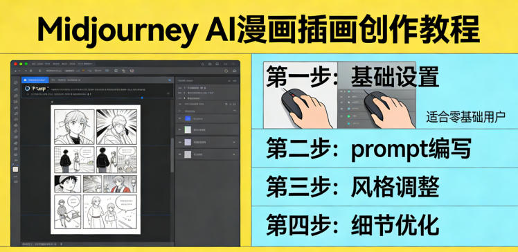利用Midjourney AI人工智能轻松创作漫画插画教程，零基础创作完整漫画插画