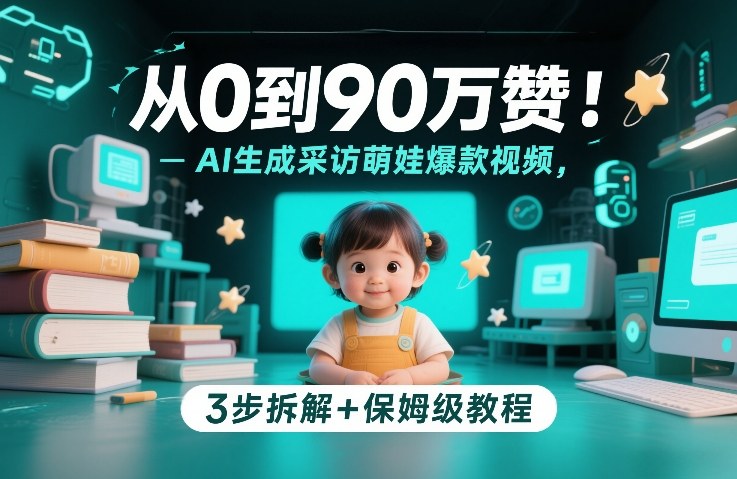 从0到90万赞：AI生成采访萌娃爆款视频，3步拆解+保姆级教程