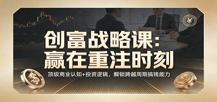 《创富战略课：赢在重注时刻》顶级商业认知+投资逻辑，解锁跨越周期搞钱能力