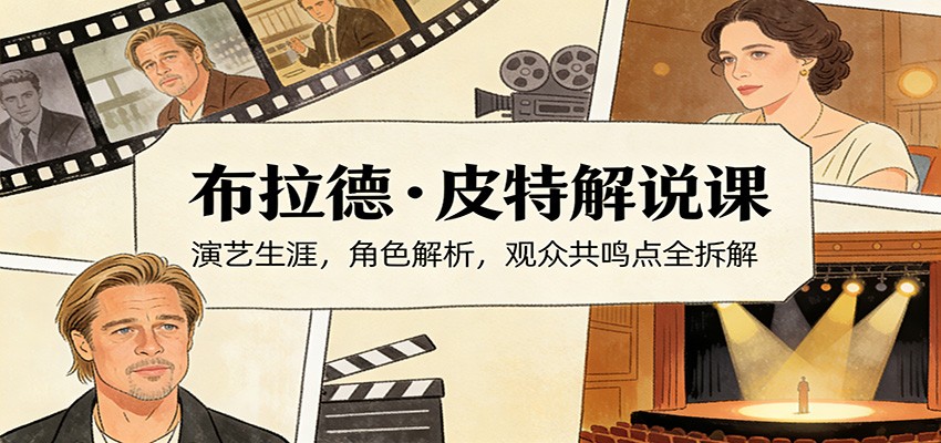 演员说-布拉德.皮特解说课：演艺生涯，角色解析，观众共鸣点全拆解