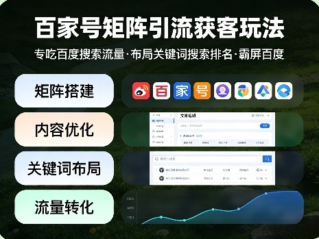 百家号矩阵引流获客玩法,专吃百度搜索流量,布局关键词搜索排名,霸屏百度