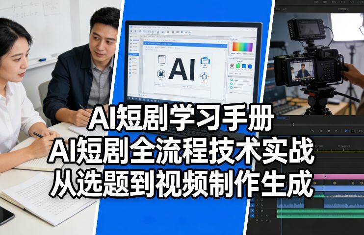 AI短剧学习手册,AI短剧全流程技术实战,从选题到视频制作生成