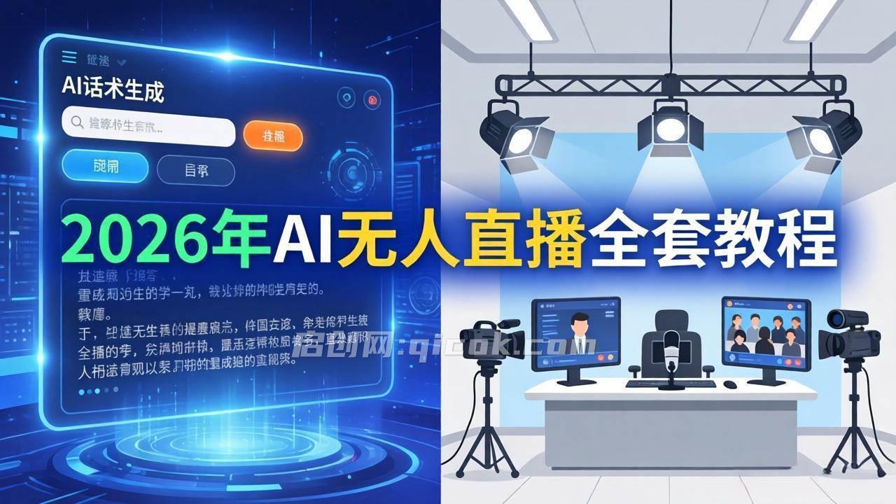 （17953期）2026年AI无人直播全套教程：OBS安装+软件配置+直播间搭建+话术生成+一键开播实操
