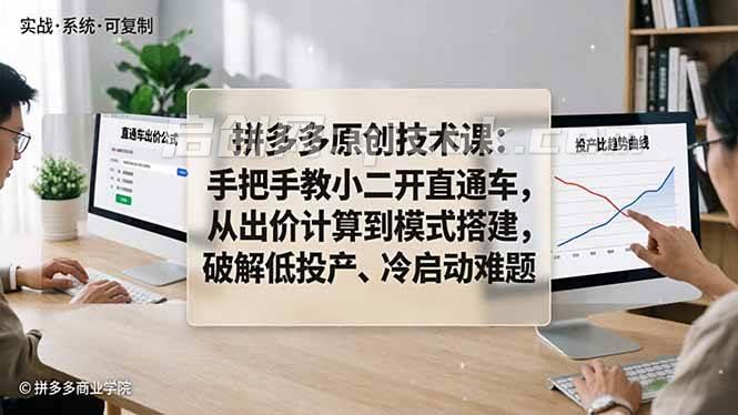 （18159期）拼多多原创技术课：手把手教小二开直通车，从出价计算到模式搭建，破解低投产、冷启动难题