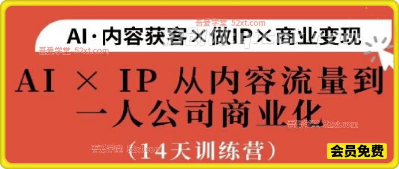 AI-IP从内容流量到人公司商业化14天训练营，3月最新课程