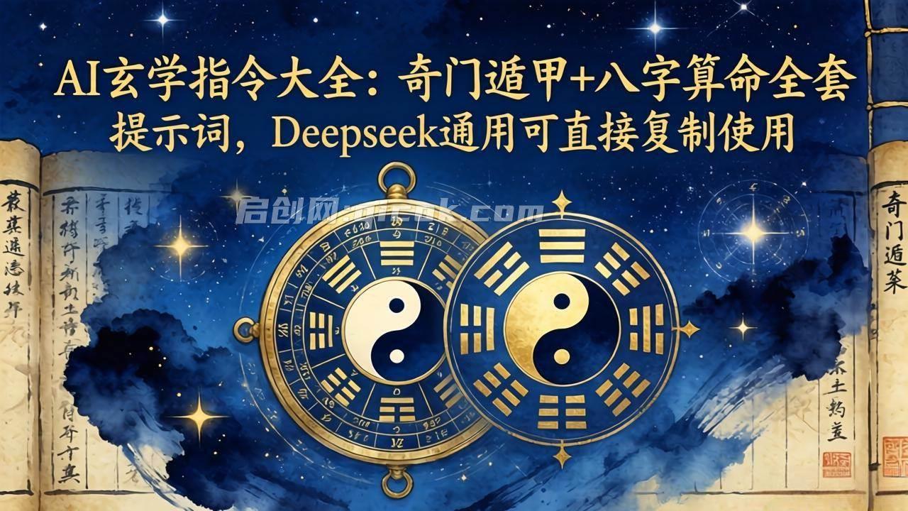 (18059期)AI玄学指令大全:奇门遁甲+八字算命全套提示词,Deepseek通用可直接复制使用