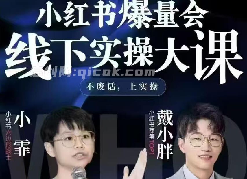戴小胖-小红书爆量会3月27-29号广州线下课视频版本(价值6980元)
