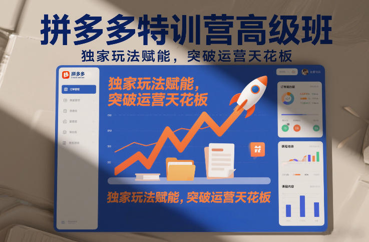 拼多多特训营高阶班,独家玩法赋能,突破运营天花板(更新26年4月18日)