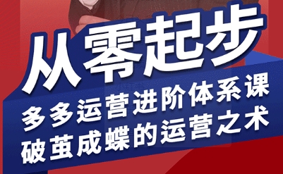 拼多多运营进阶系统课,从零起步,多多运营进阶体系课,破茧成蝶的运营之术(更新26年4月)