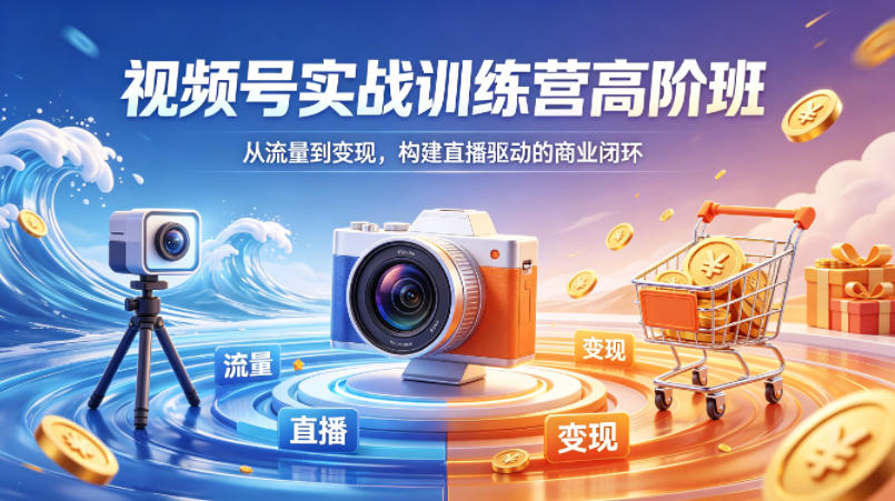 视频号实战训练营高阶班,从流量到变现,构建直播驱动的商业闭环(26年4月)