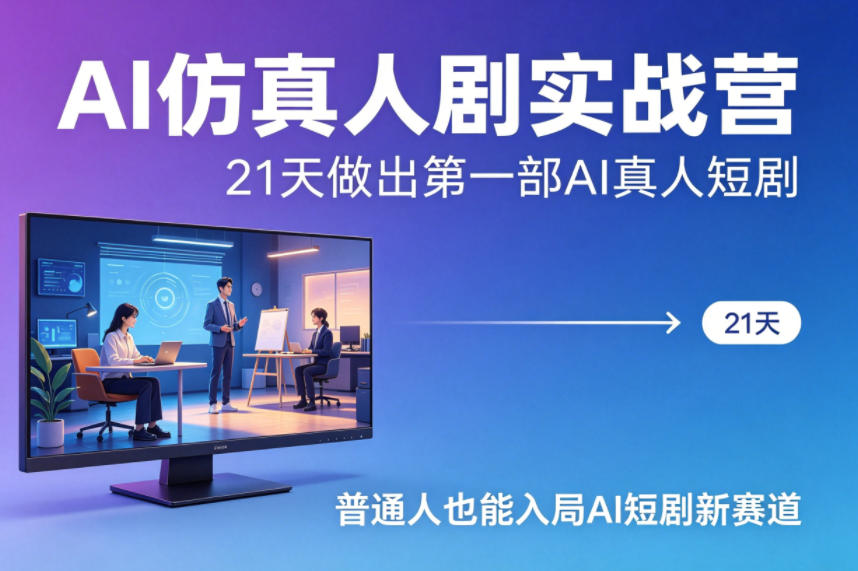 AI仿真人剧实战营,21天做出第一部AI真人短剧,普通人也能入局AI短剧新赛道