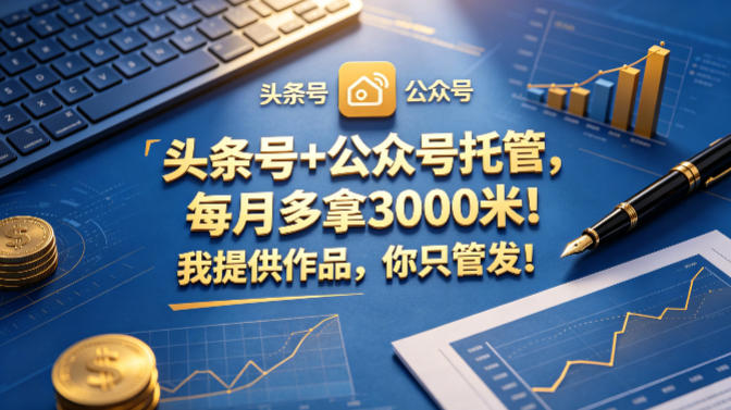 头条号+公众号托管,每月多拿3000米!我提供作品,你只管发!【揭秘】
