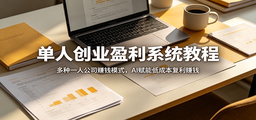 单人创业盈利系统教程：多种一人公司赚钱模式，AI赋能低成本复利赚钱