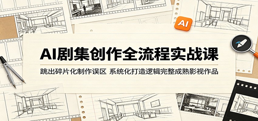 AI剧集创作全流程实战课：跳出碎片化制作误区，系统化打造逻辑完整成熟影视作品
