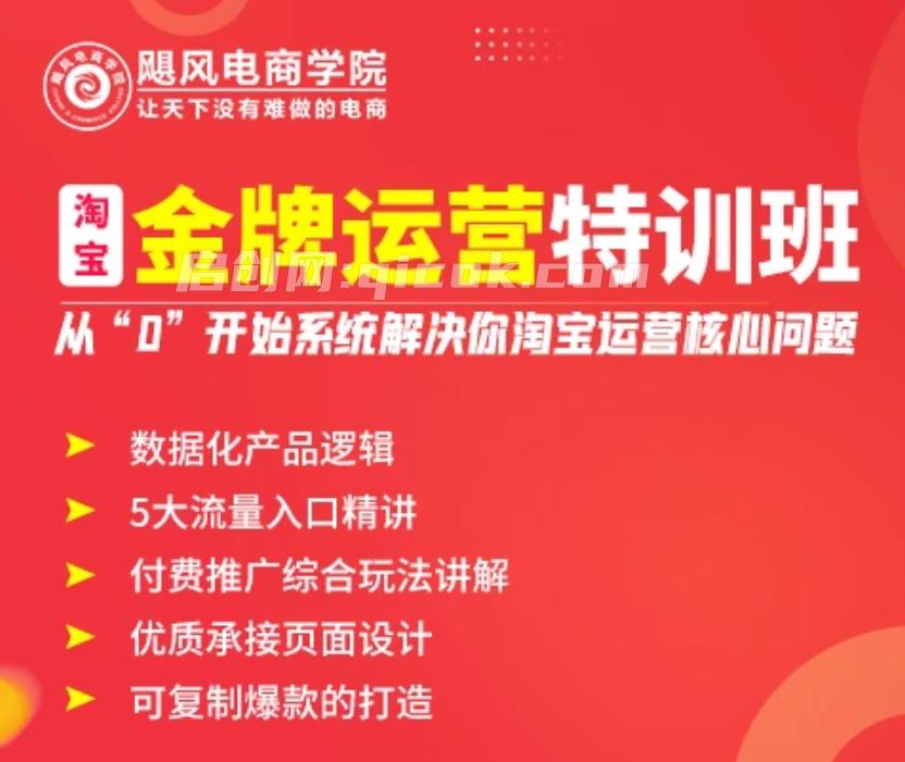 飓风电商-淘宝金牌运营实操班2026年5月(价值8980元) 飓风电商-淘宝金牌运营实操班2026年5月(价值8980元)