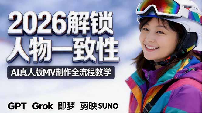 2026独创解锁人物一致性：AI真人版MV制作，不讲空话，不拼概念，全流程实操