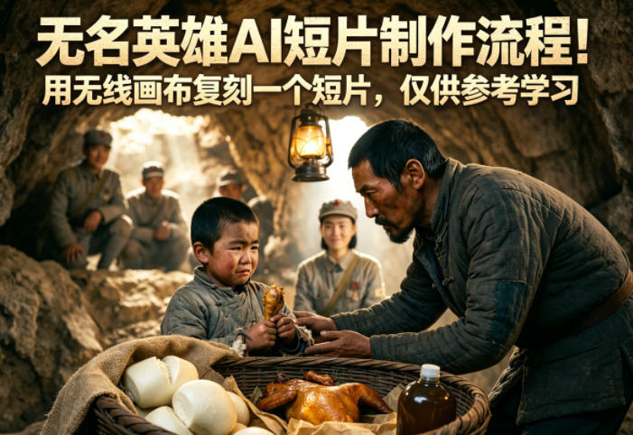 无名英雄AI短片制作流程！用无线画布复刻一个短片，仅供参考学习