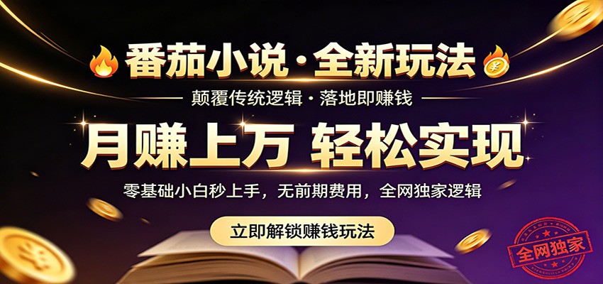 番茄小说5月最新独家玩法，稳定落地实测月入过万！