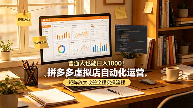 普通人也能日入 1000！拼多多虚拟店自动化运营，矩阵放大收益全程实操流程