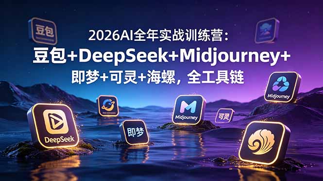 2026AI全年实战训练营：豆包+DeepSeek+Midjourney+即梦+可灵+海螺，全工具链