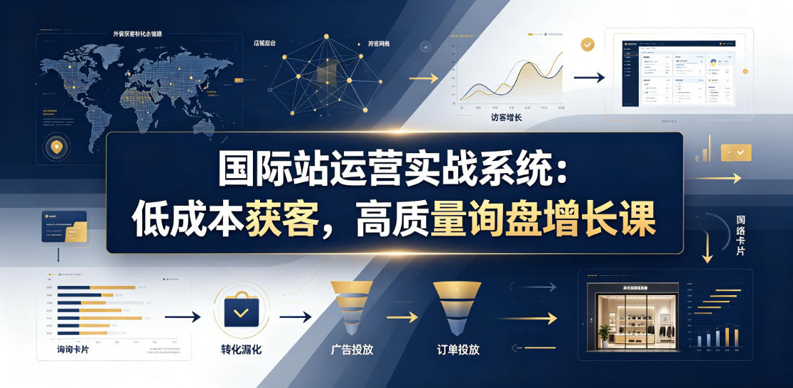 国际站运营实战系统:低成本获客,高质量询盘增长课(更新26年)