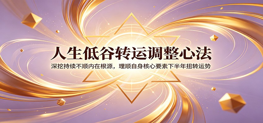 人生低谷转运调整心法：深挖持续不顺内在根源，理顺自身核心要素下半年扭转运势