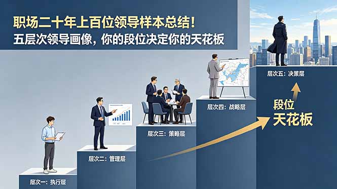 付费文章：职场二十年上百位领导样本总结！五层次领导画像，你的段位决定你的天花板