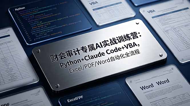 财会审计专属 AI实战训练营：Python+Claude Code+VBA，Excel/PDF/Word自动化全流程