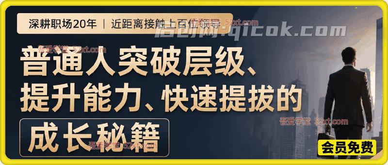 付费文:深耕职场20年,近距离接触上百位领导,总结普通人突破层级、提升能力、快速提拔的成长秘籍(全网独家干货)