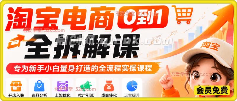 淘宝0-1全流程玩法拆解课程，从0到1专为新手小白量身打造的全流程实操课程