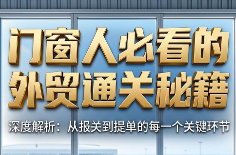 曾老师·门窗人必看的外贸通关秘籍