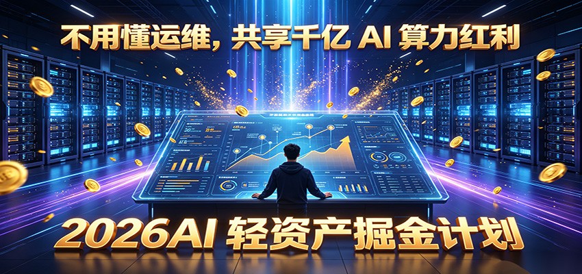不用懂运维，共享千亿 AI 算力红利，2026AI 轻资产掘金计划