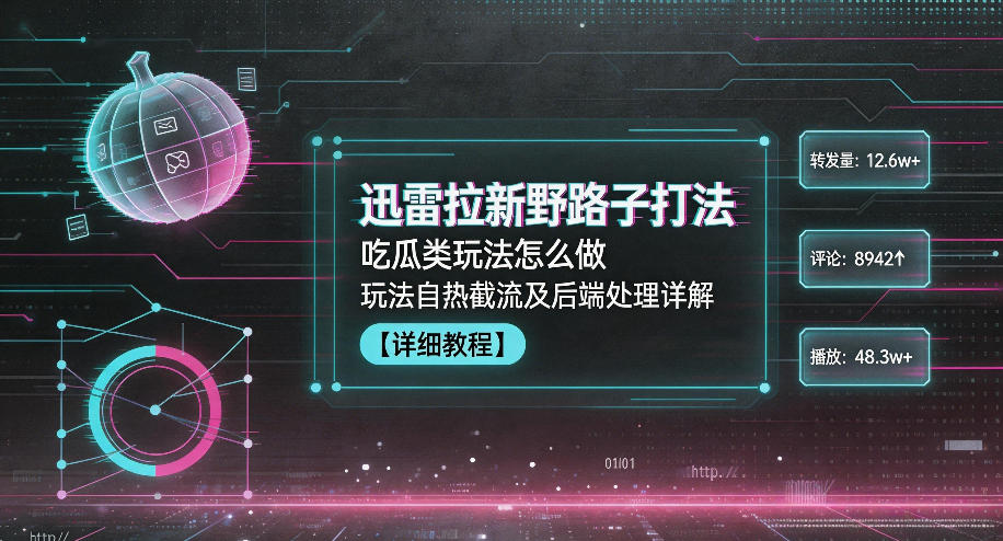 迅雷拉新野路子打法，吃瓜类玩法怎么做，玩法自热截流及后端处理详解
