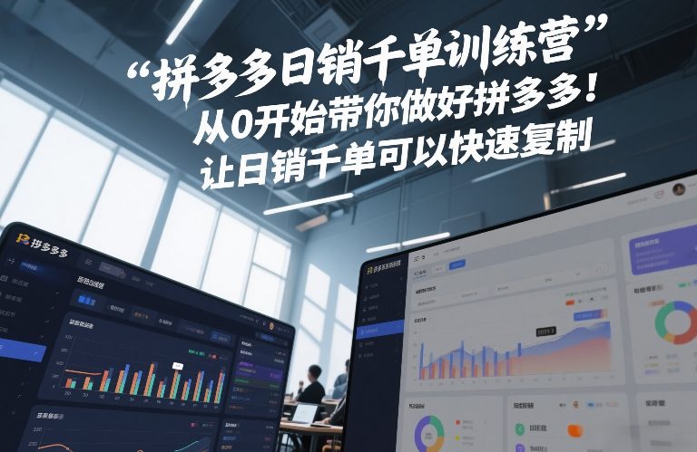 拼多多日销千单训练营，从0开始带你做好拼多多，让日销千单可以快速复制(更新26年6月)