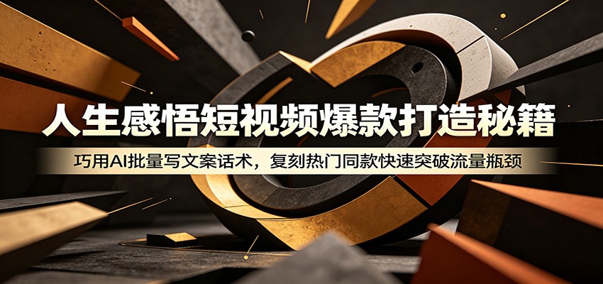 人生感悟短视频爆款打造秘籍：巧用A 批量写文案话术，复刻热门同款快速突破流量瓶颈