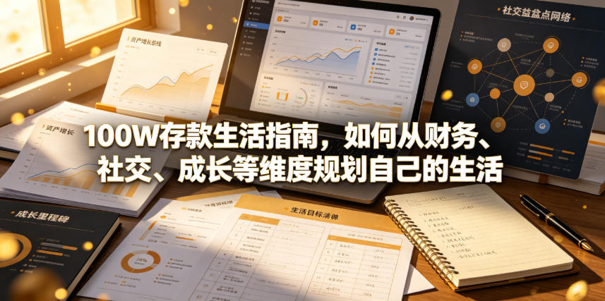 付费文章：100W存款生活指南，如何从财务、社交、成长等维度规划自己的生活